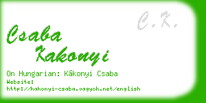 csaba kakonyi business card