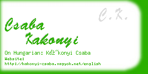 csaba kakonyi business card